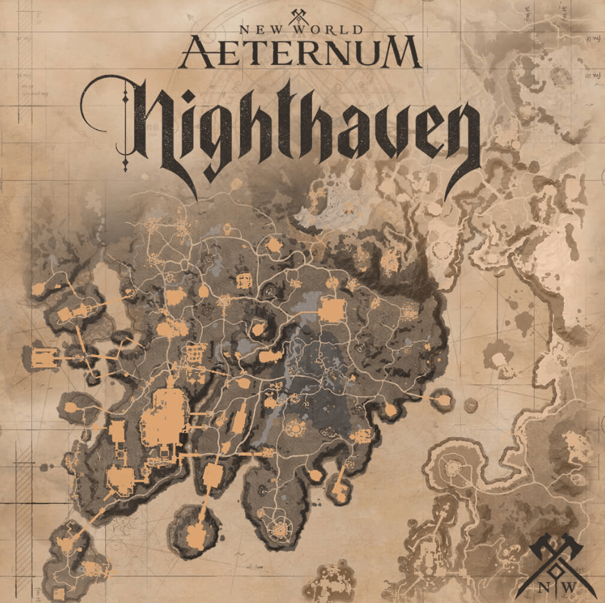 New World Aeternum Season 10 Nightheaven Map